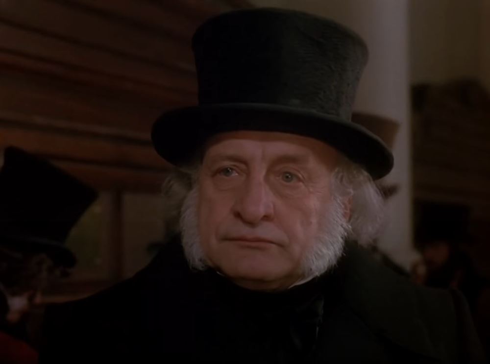 Ebenezer Scrooge in the 80s Christmas Carol Movie