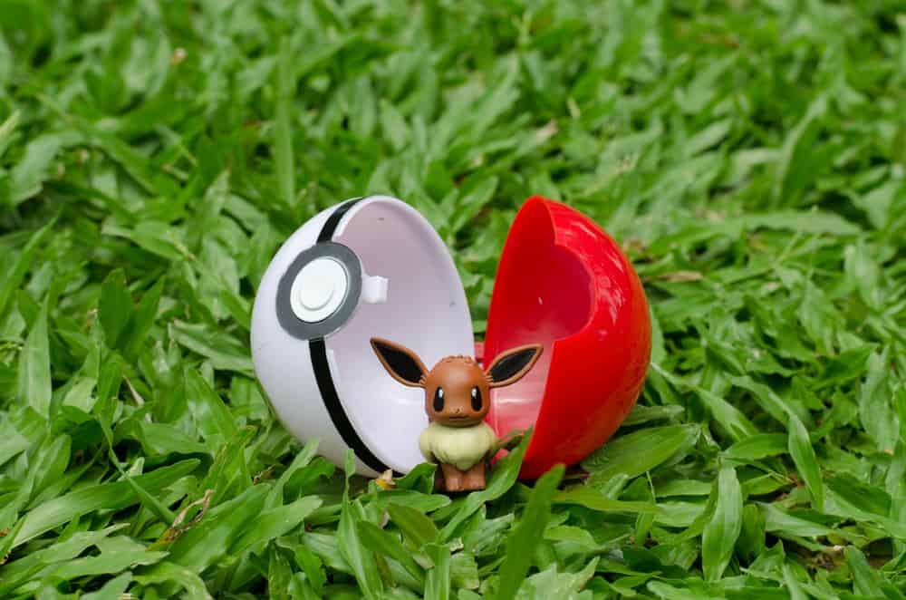 A Pokemon caught in a Pokeball