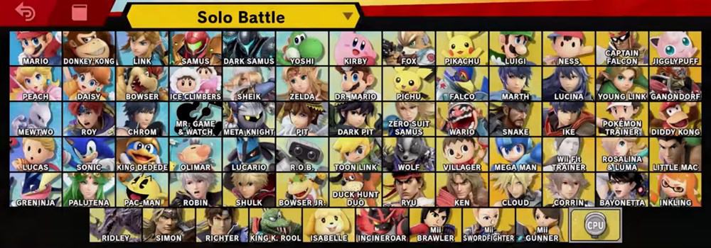 All characters unlocked in Super Smash Bros Ultimate