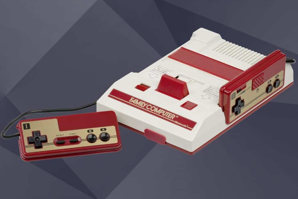 Japanese Famicom and game controllers